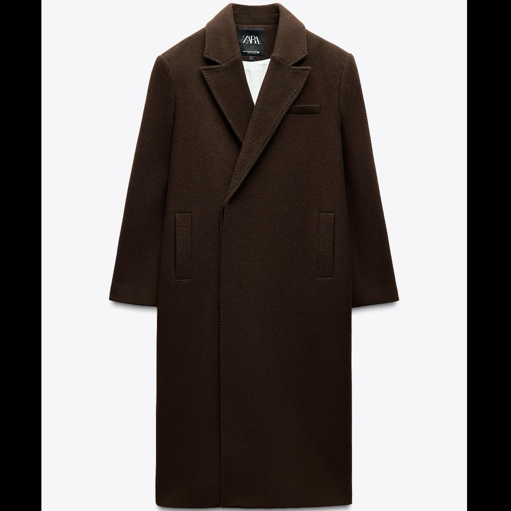 ZARA (NWOT) Brown Manteco Wool Blend Coat ZW Collection